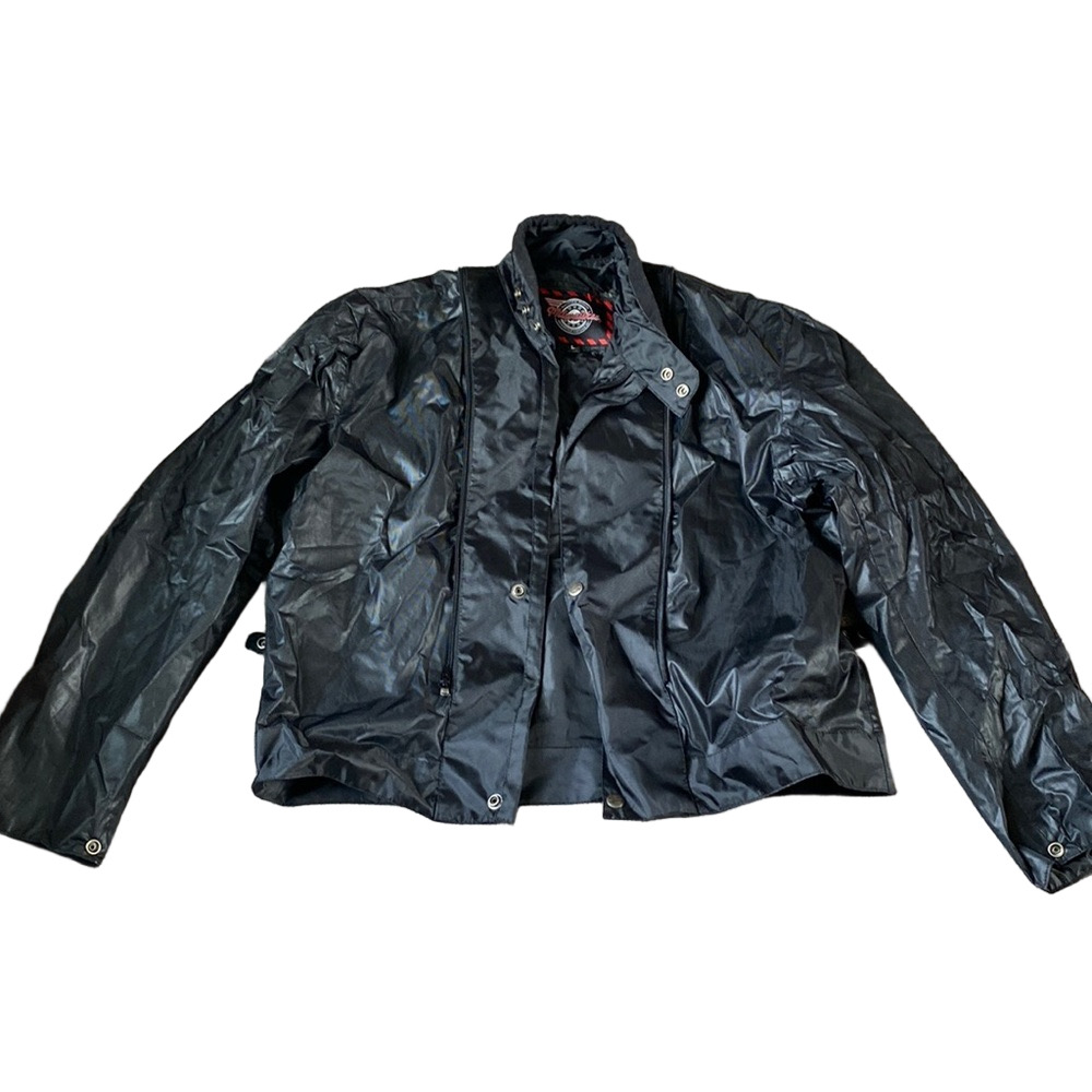Milwaukee Motorcycle Riding Jacket Black Armored Biker Jacket SIZE L